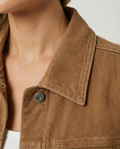 Damen Jeansjacke Kurz Mit Brusttaschen