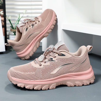 Damen Laufschuhe Atmungsaktiv Schnellschnürung Sport