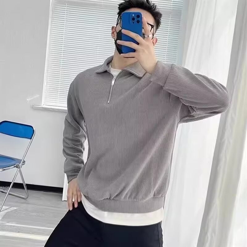 Strickpullover mit Reißverschluss und Kragen Bequem