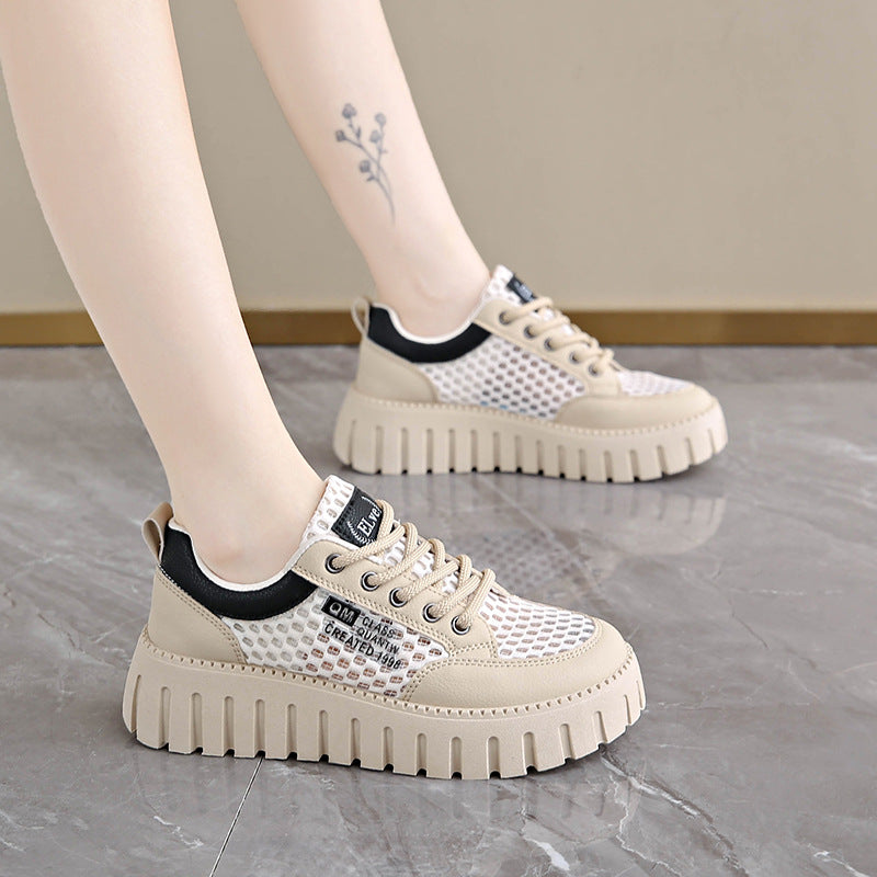 Damen Plateau Sneaker Atmungsaktives Mesh Robust
