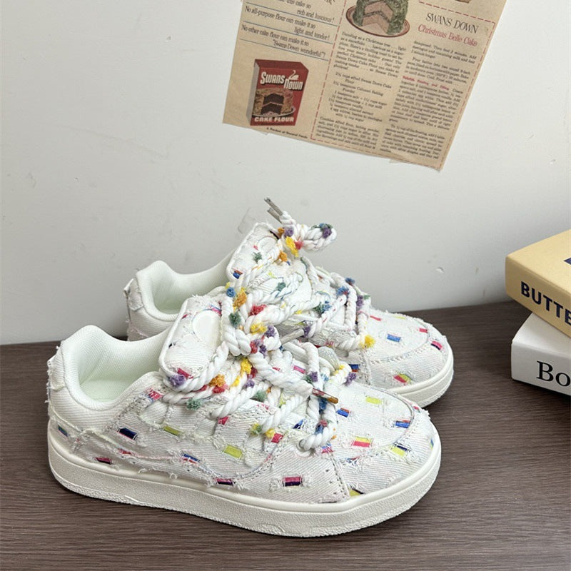 Damen Sneaker Bunt Sportlich Schnürsenkel