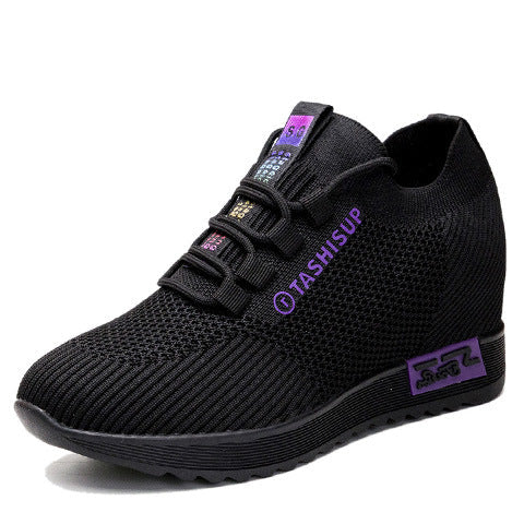 Damen Hochschnitt Sneaker Wedge Atmungsaktives Material