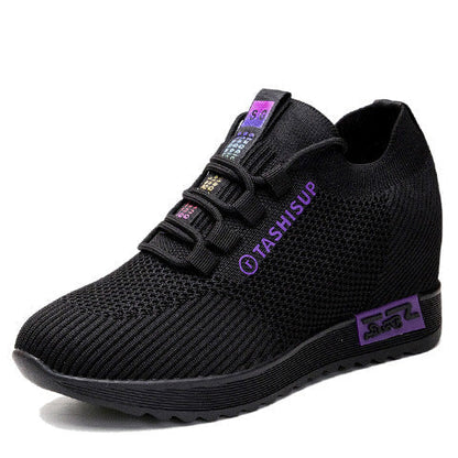 Damen Hochschnitt Sneaker Wedge Atmungsaktives Material