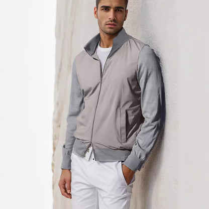 Herren Slim Fit Sommerjacke Lässig Reißverschluss Taschen