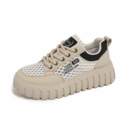 Damen Plateau Sneaker Atmungsaktives Mesh Robust