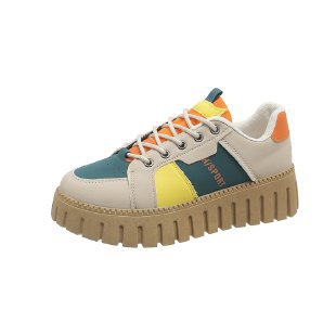 Damen Plateau Sneaker Hoch Modisch Struktursohle