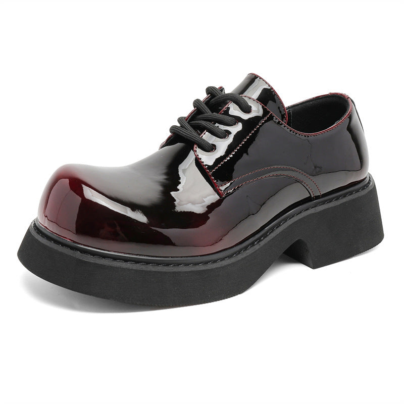 Damen Schnürschuhe Dicke Sohle Hochglänzend