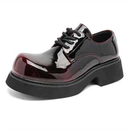 Damen Schnürschuhe Dicke Sohle Hochglänzend