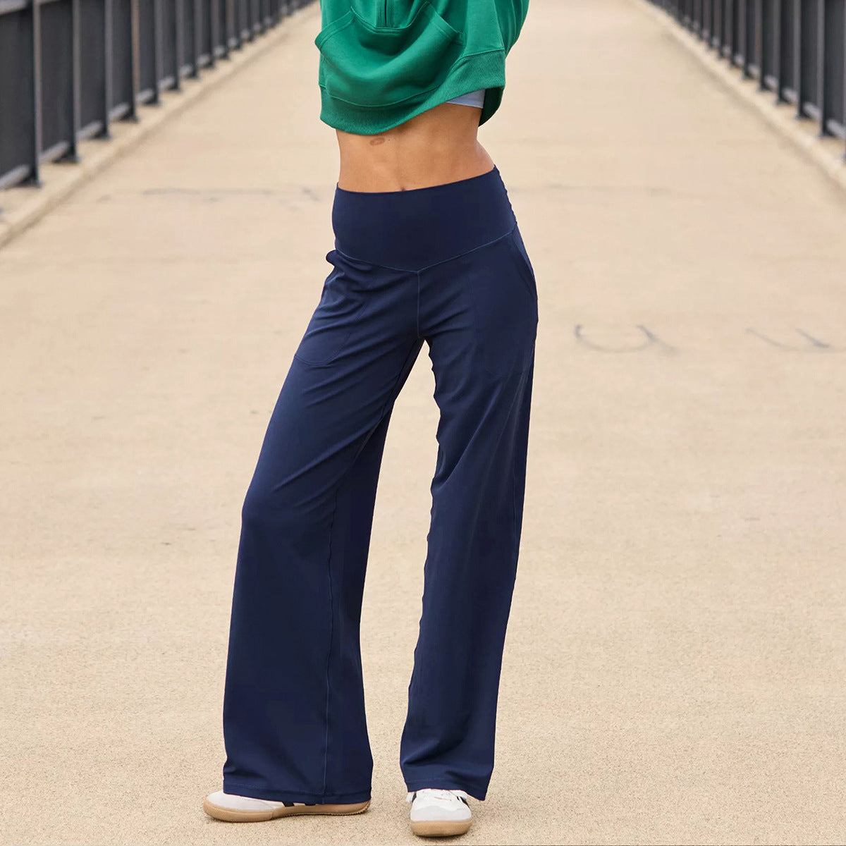 Damen Palazzo-Hose Komfortschnitt Sportlich Hochwertig