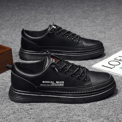 Herren Leder Sneaker Weich Lässig