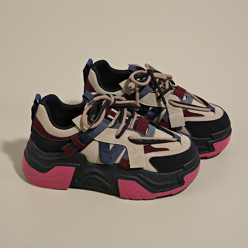 Damen Sneaker Sportlich Chunky Schnellschnürer