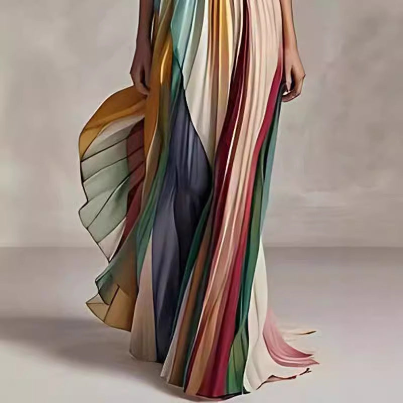 Elegantes Damen Trägerloses Maxikleid Mit Falten