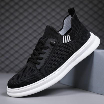 Damen Sneaker Bequem Elastisch Mit Reißverschluss