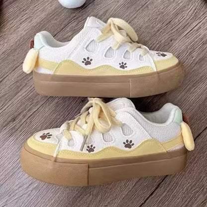 Damen Sneaker Atmungsaktives Mesh Pfotenmotiv