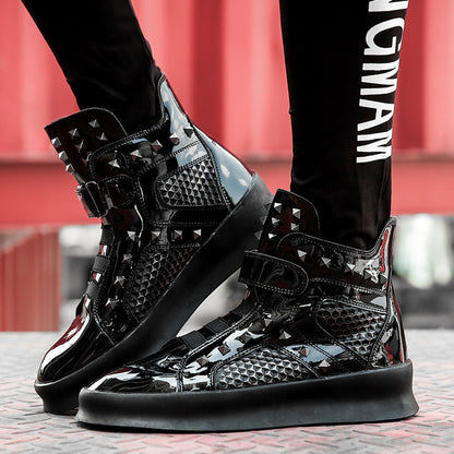 Damen High- Sneaker Netzoptik Rutschfest