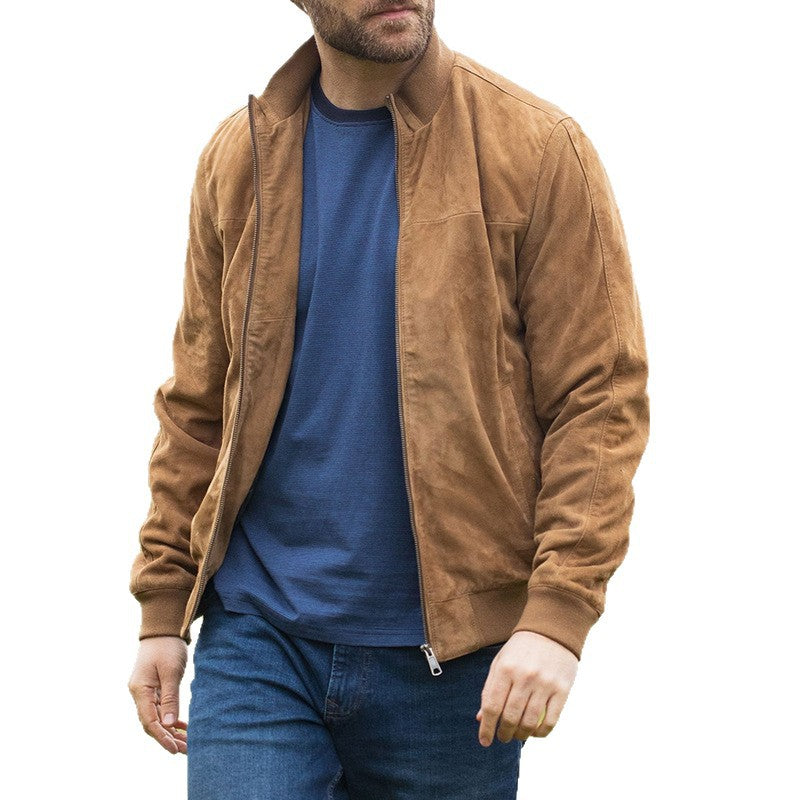 Herren Lederbomberjacke Moderner Schnitt