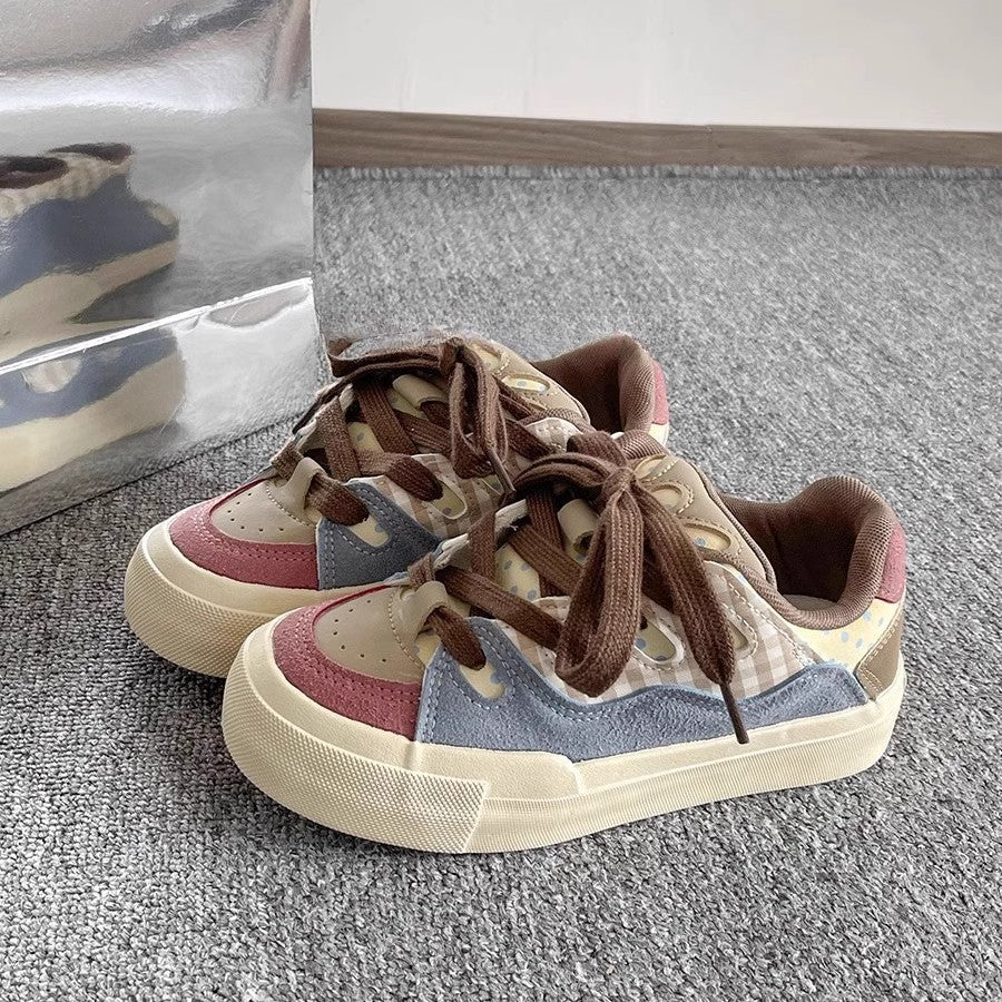 Damen Sneaker Atmungsaktives Obermaterial Weich Schäfchen Optik