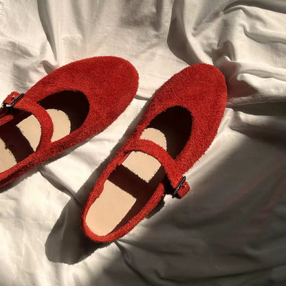 Damen Ballerinas Bequem Verstellbare Riemen Qualität