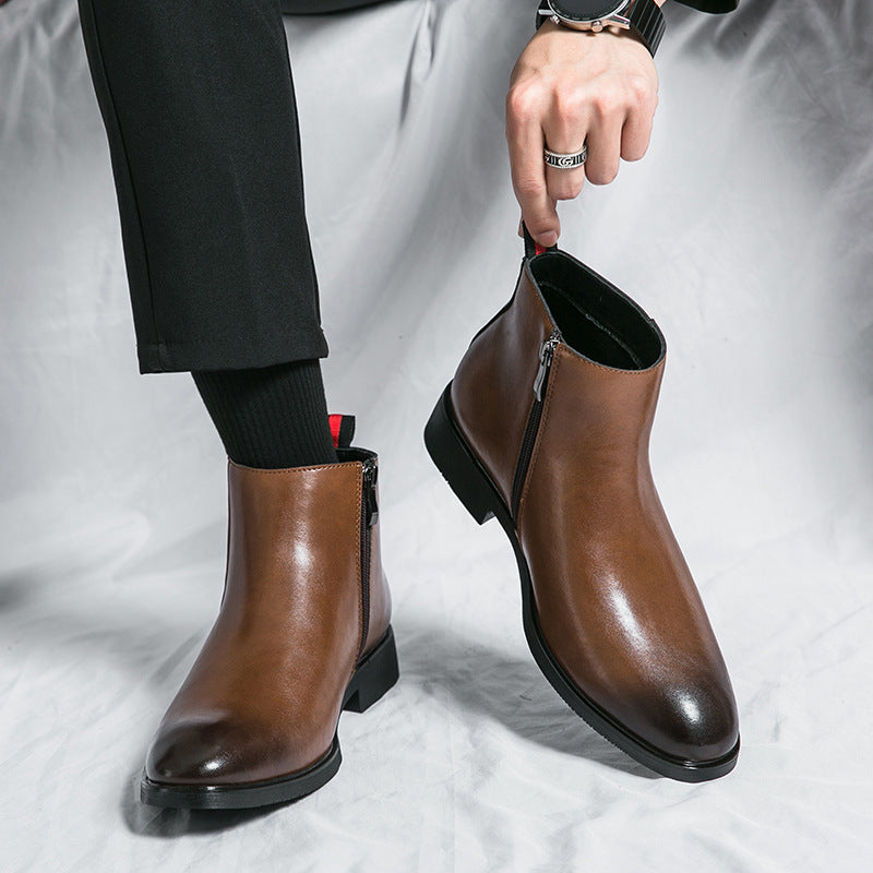 Damen Stiefeletten Schwarz Reißverschluss Bequem - Norvielle