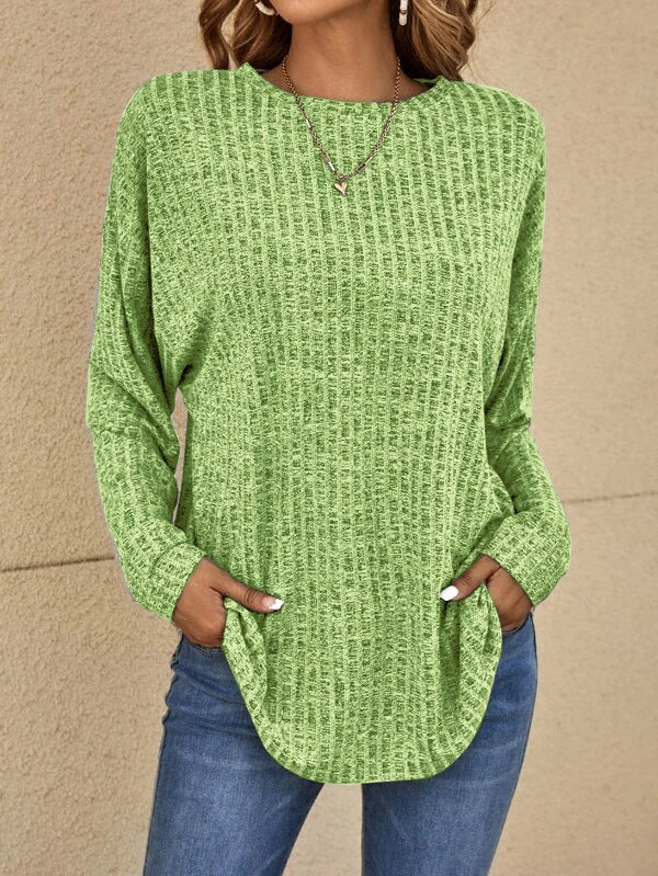 Lässiger Damen Pullover Langarm Bequem Grau