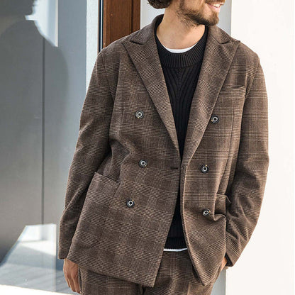 Herren Doppelreiherjacke Schwarz Elegant - Norvielle