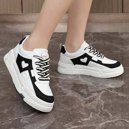 Damen Sneaker Chunky Herz Dekoration Bequem