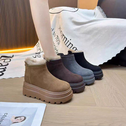 Damen Plateauschuhe Hoch Chunky Bequem Schwarz - Norvielle