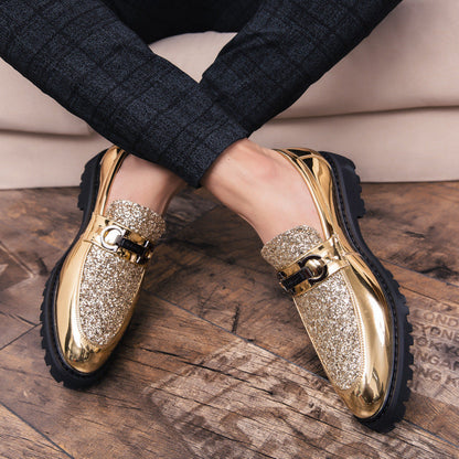 Damen Mokassins Glitzer Schuhe Elegant