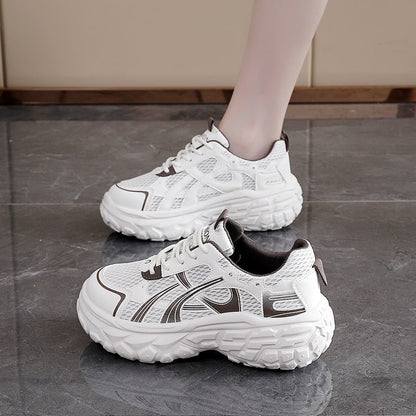 Damen Sneaker Sportlich Chunky Atmungsaktives Mesh Leicht