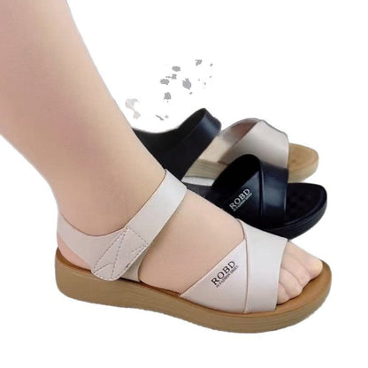 Damen Sandalen Breiter Riemen Komfort Bequem Sommer
