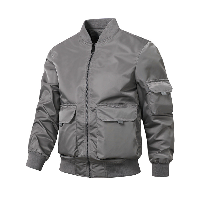 Herren Bomberjacke Elastisch Mit Taschen Sportlich