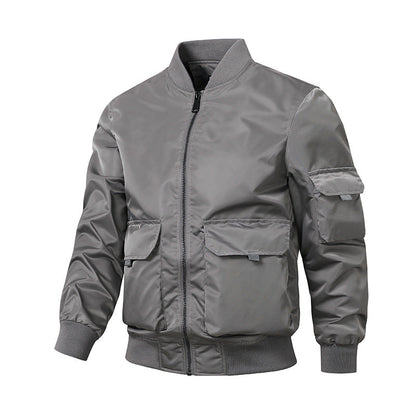 Herren Bomberjacke Elastisch Mit Taschen Sportlich