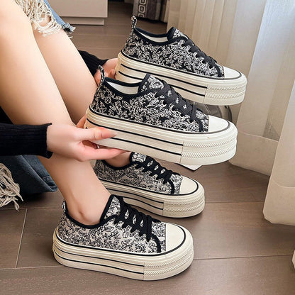 Damen Plateausneaker Hochzeitsschuhe Gummisohle Stabil