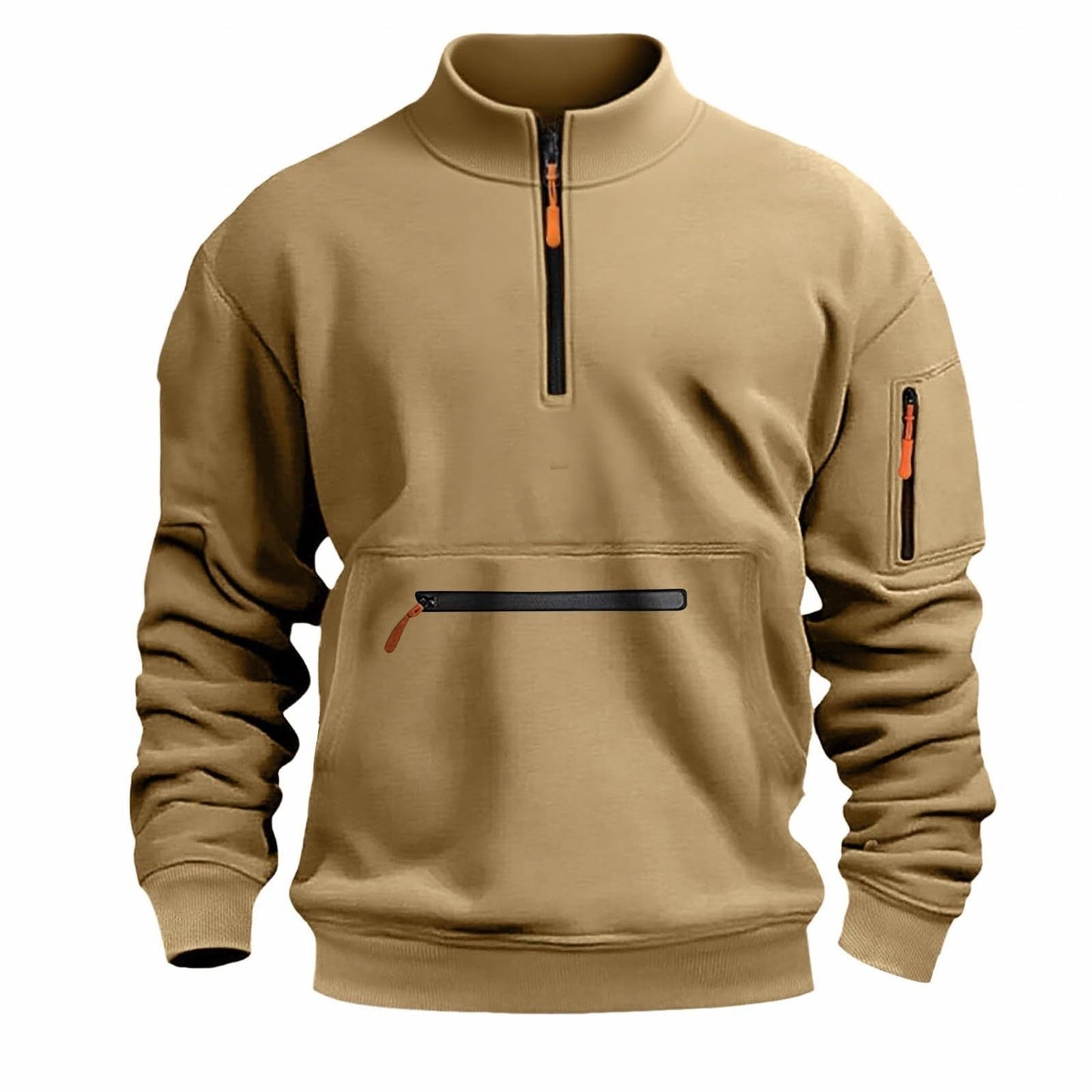 Herren Sweatshirt Reißverschluss Modern Funktionsfleece