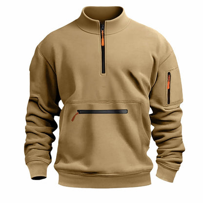 Herren Sweatshirt Reißverschluss Modern Funktionsfleece