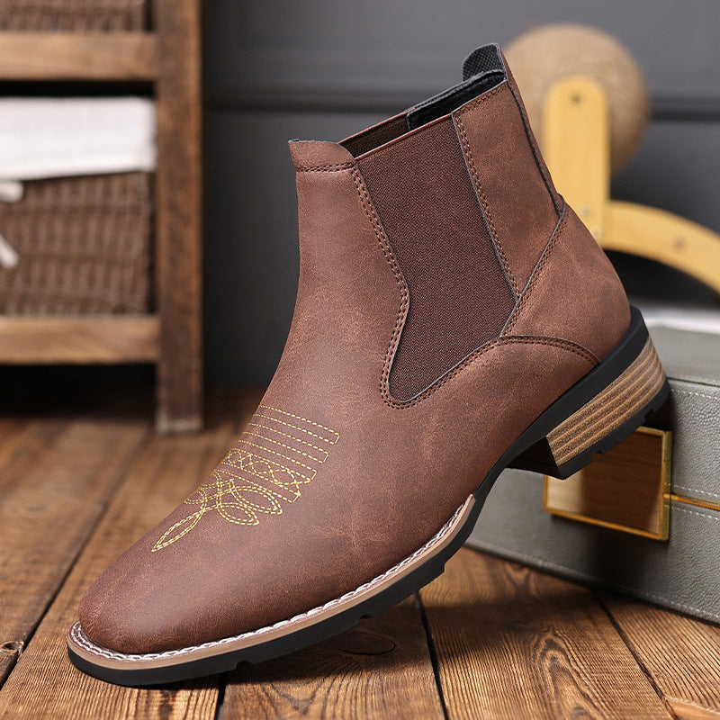 Männer Westernstiefel Vielseitig Leder Braun