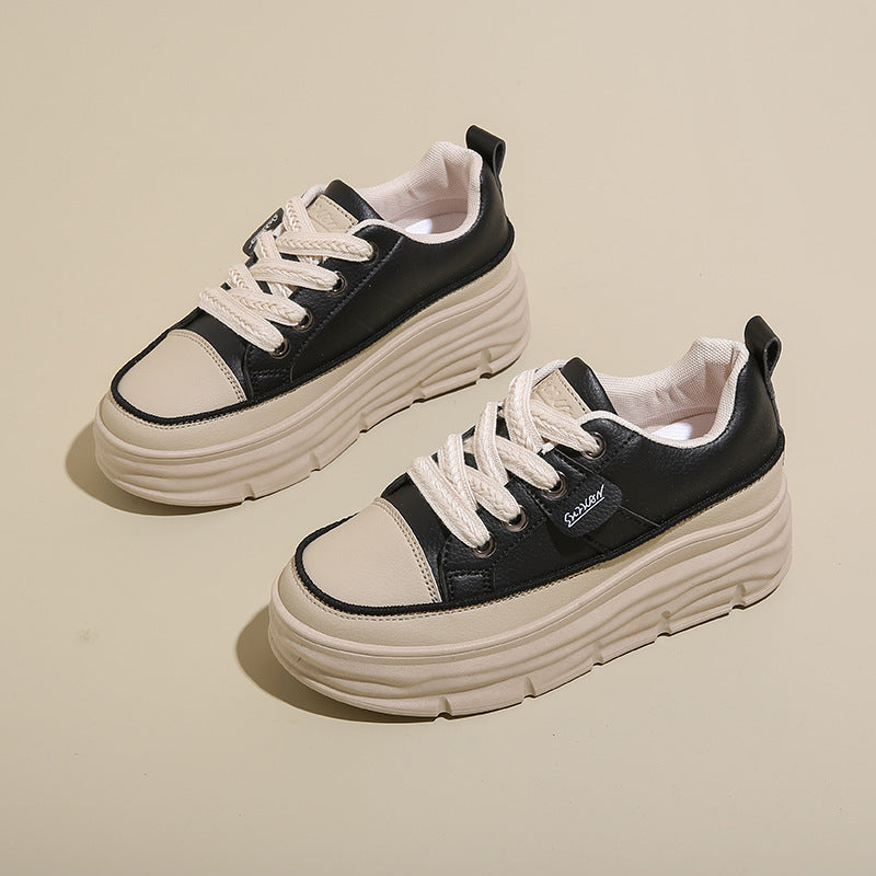 Damen Sneaker Plateau Atmungsaktives Obermaterial Sportlich
