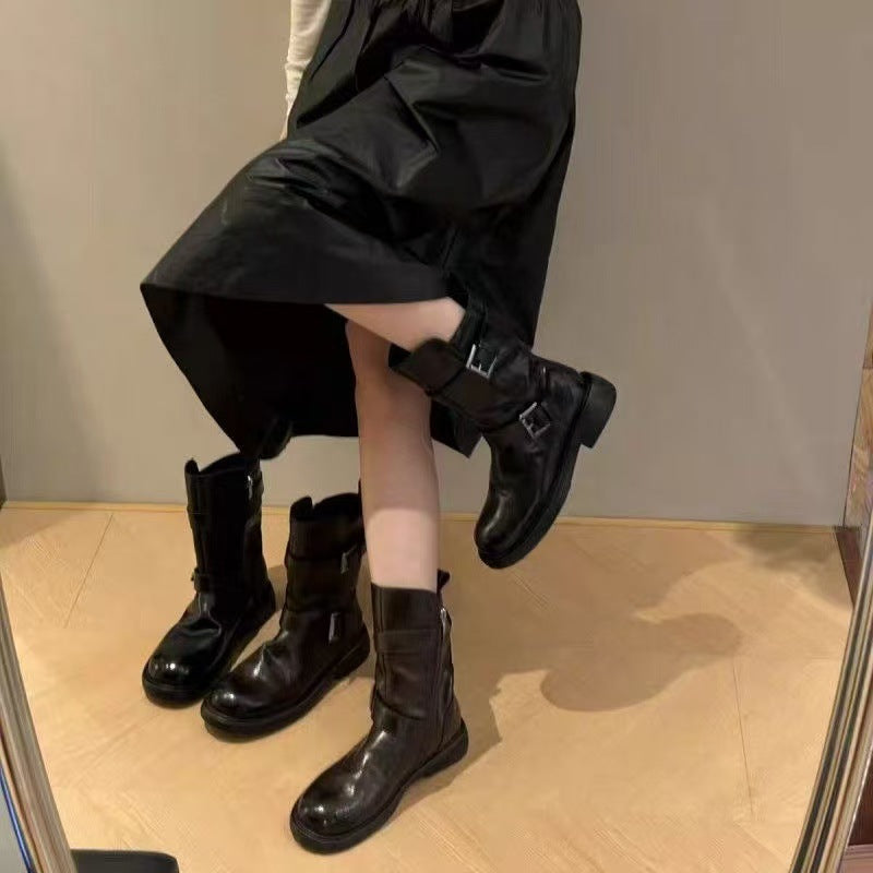 Damen Stiefel Modisch Verstellbare Riemen