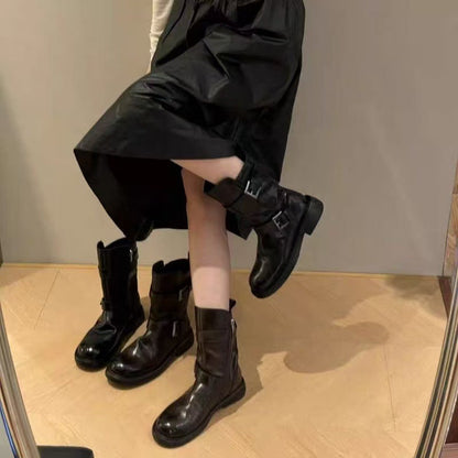 Damen Stiefel Modisch Verstellbare Riemen