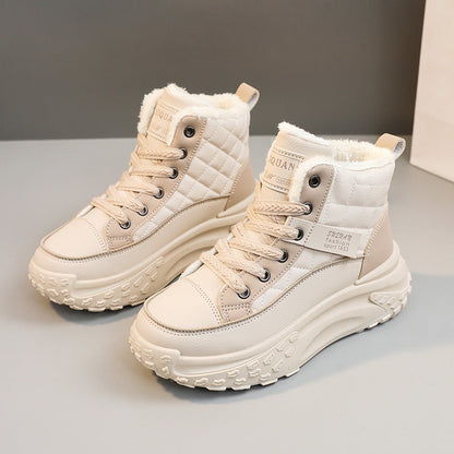 Damen Sneaker Hoch Sohle Kuschelig Rutschfest