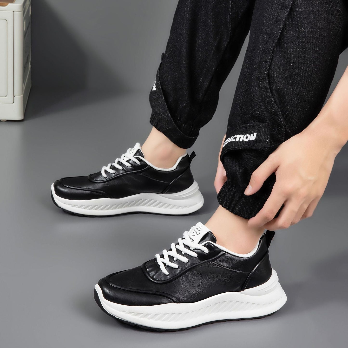 Damen Sneaker Leder Weich Dämpfung Bequem