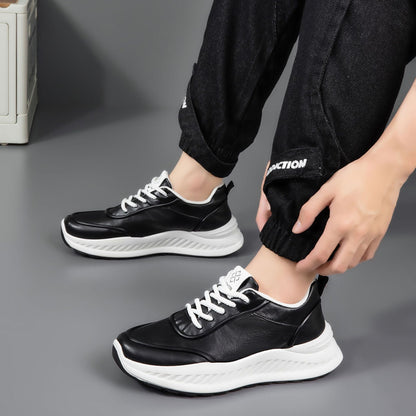 Damen Sneaker Leder Weich Dämpfung Bequem