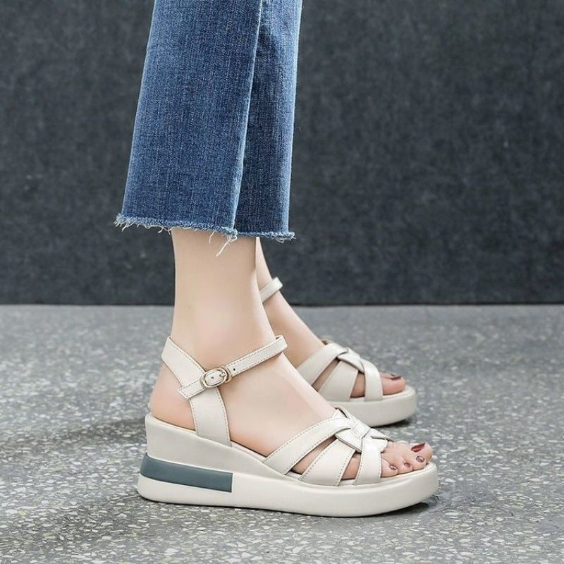 Damen Wedgesandalen Geflochtene Riemen Verstellbar Sommer wird - Norvielle