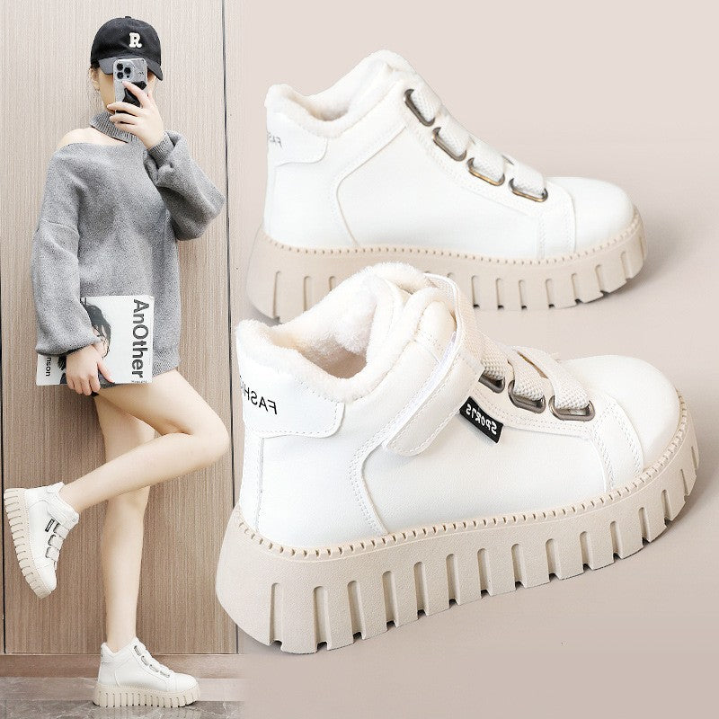 Damen High- Sneaker Warm Gefüttert Rutschfest Schwarz - Norvielle