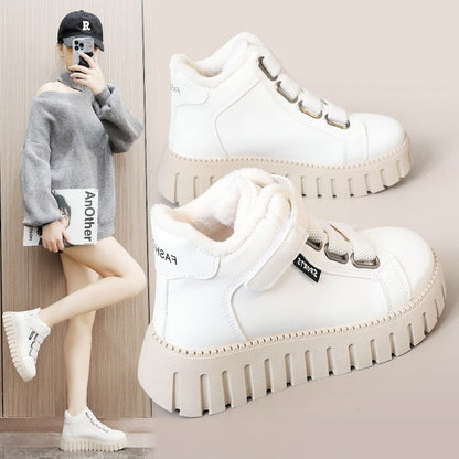 Damen High- Sneaker Warm Gefüttert Rutschfest Schwarz - Norvielle