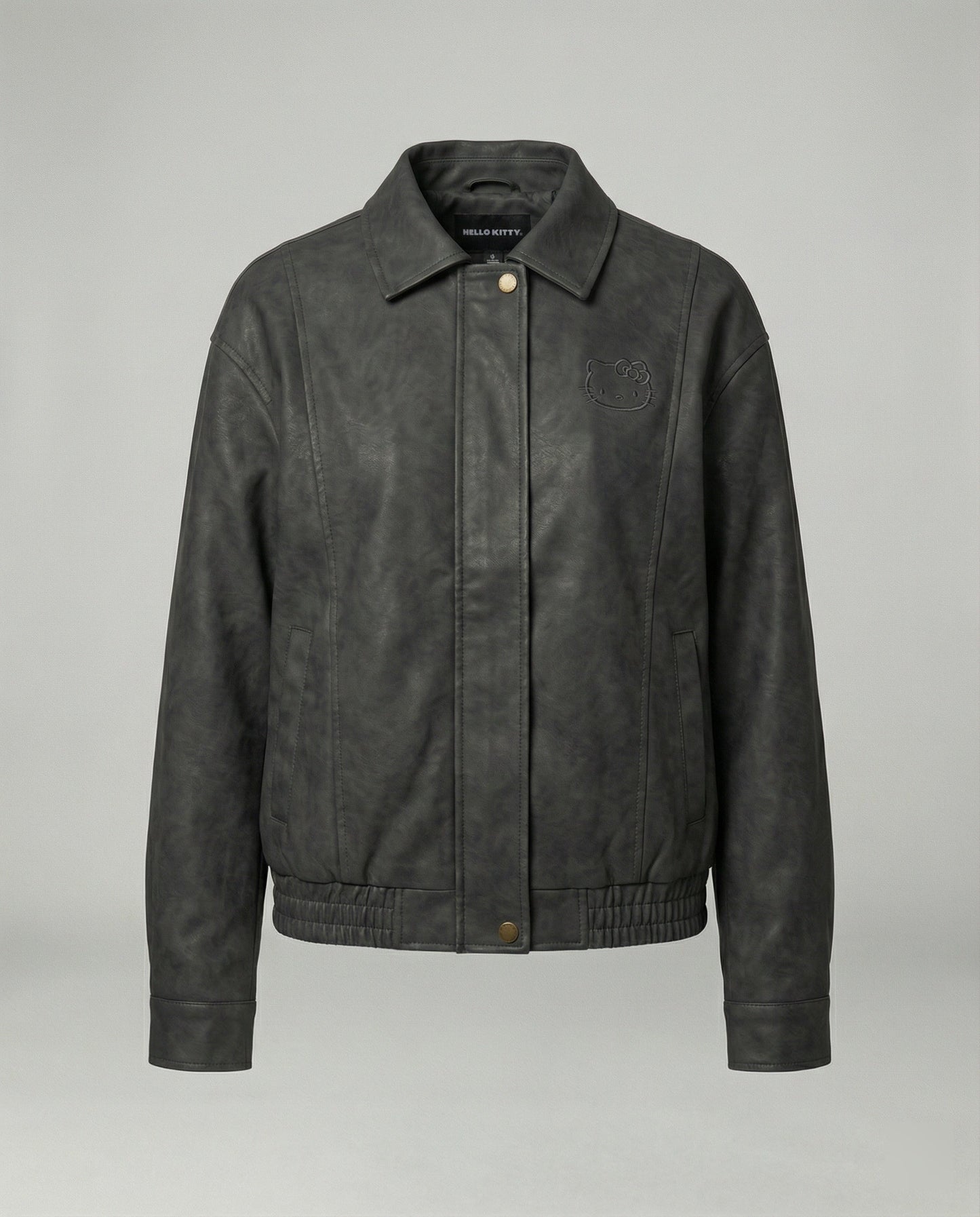 Damen Oversize Lederjacke PU Leder