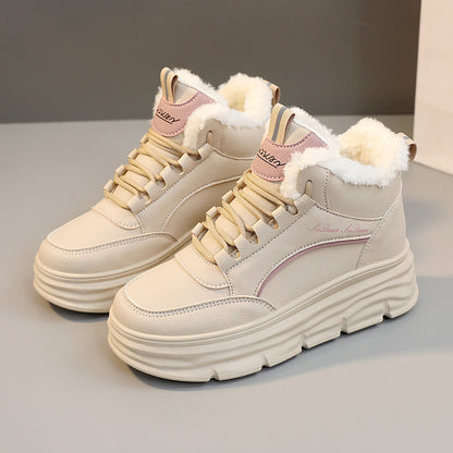 Damen Winter Sneaker High- Weiches Fleece Rutschfest