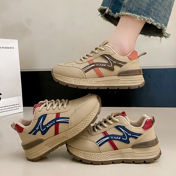 Damen Laufschuhe Dicksohlige Sneaker Mit Fußbett Technologie