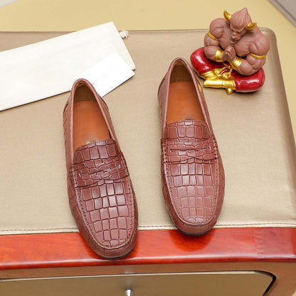Herren Mokassin aus Krokodilleder Schwarz Elegantes Design - Norvielle