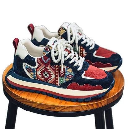 Damen Sneaker Sportlich Tribal Muster Rutschfest